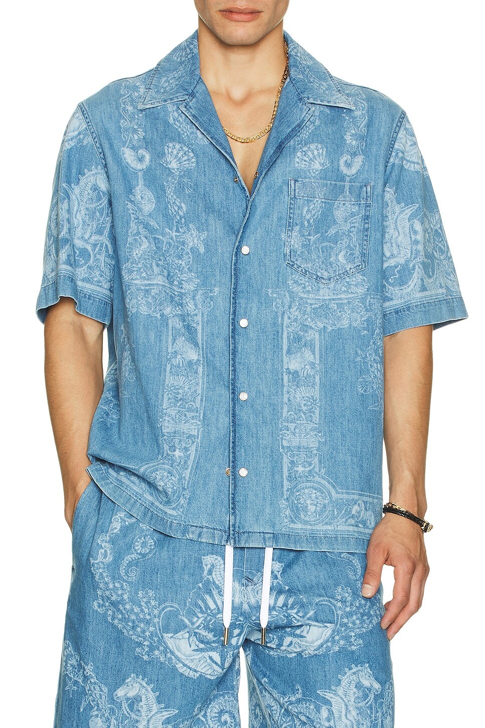 Laser Denim Holiday Print Shirt - 3