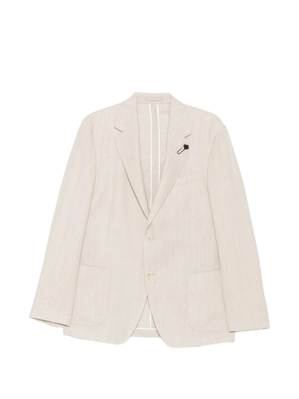 flower-pin single-breasted blazer - 1