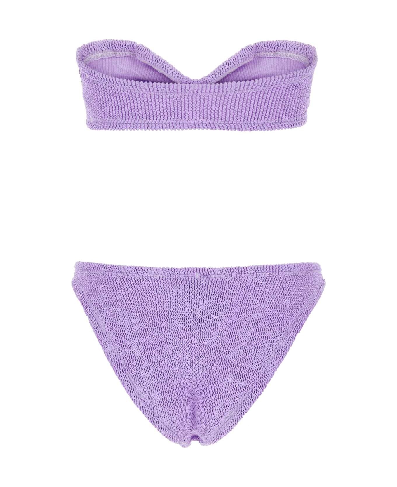 Lilac Stretch Nylon Jean Bikini - 2