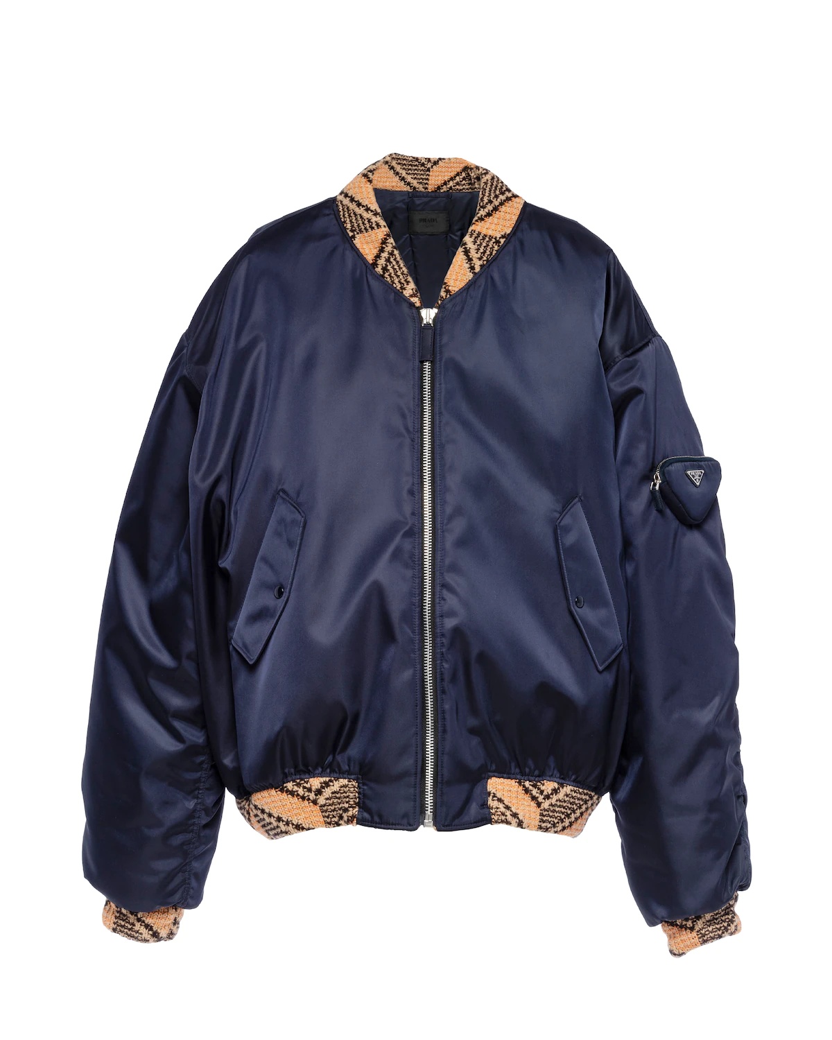 Oversized Re-Nylon and knit bomber jacket - 1