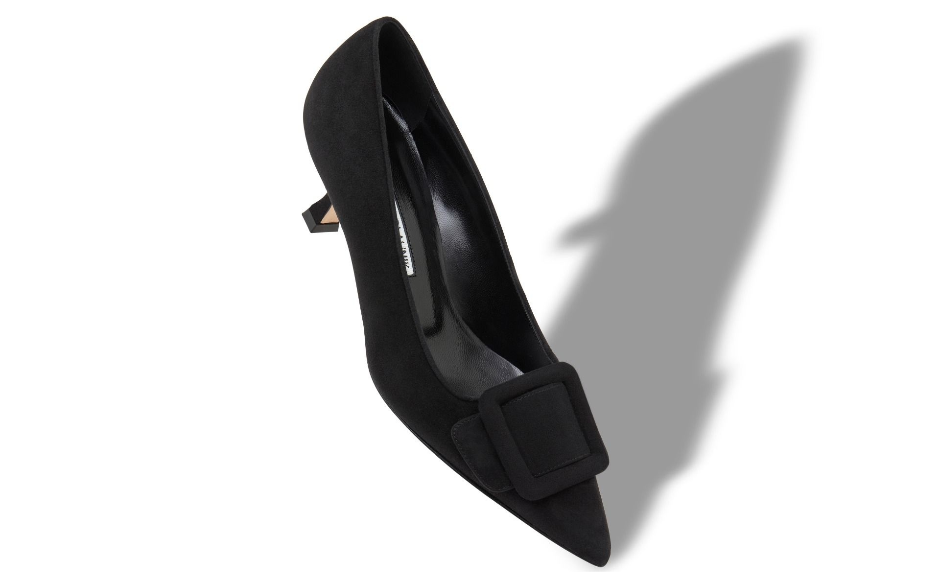 Black Suede Buckle Detail Pumps - 2