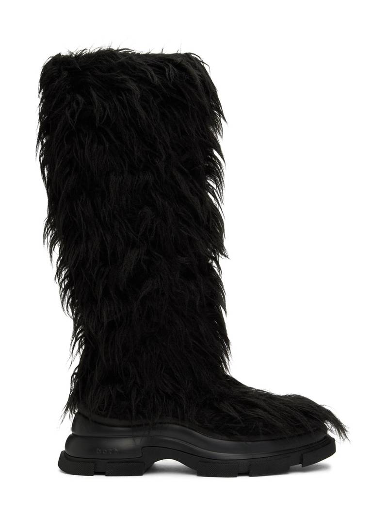 Black Gao High Faux-Fur Boots 1