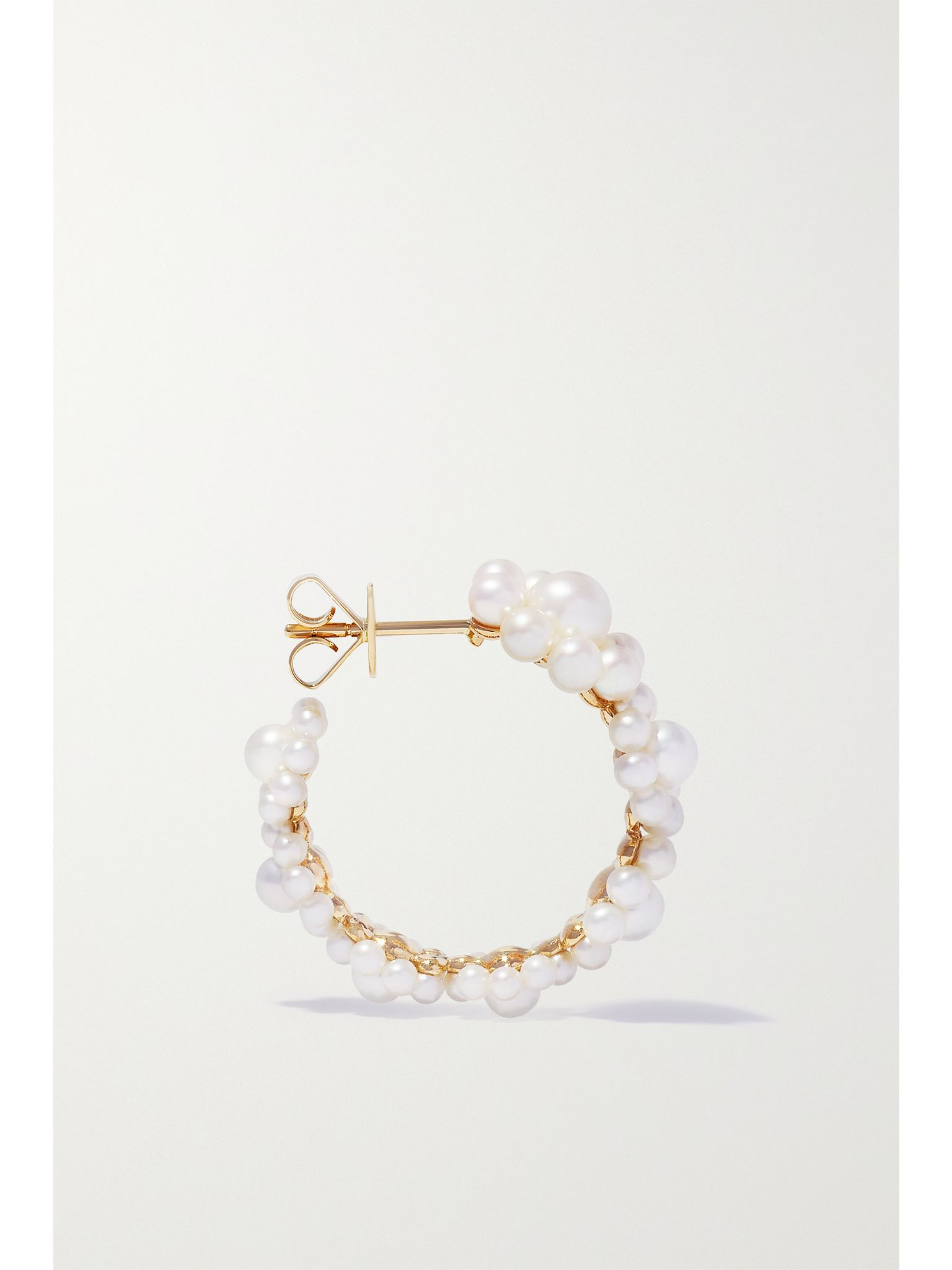Jardin Boucle 14-karat gold pearl earrings White - 5
