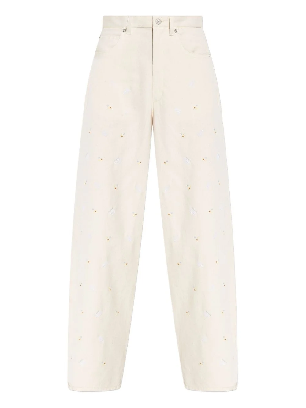 embroidered wide-leg jeans - 1