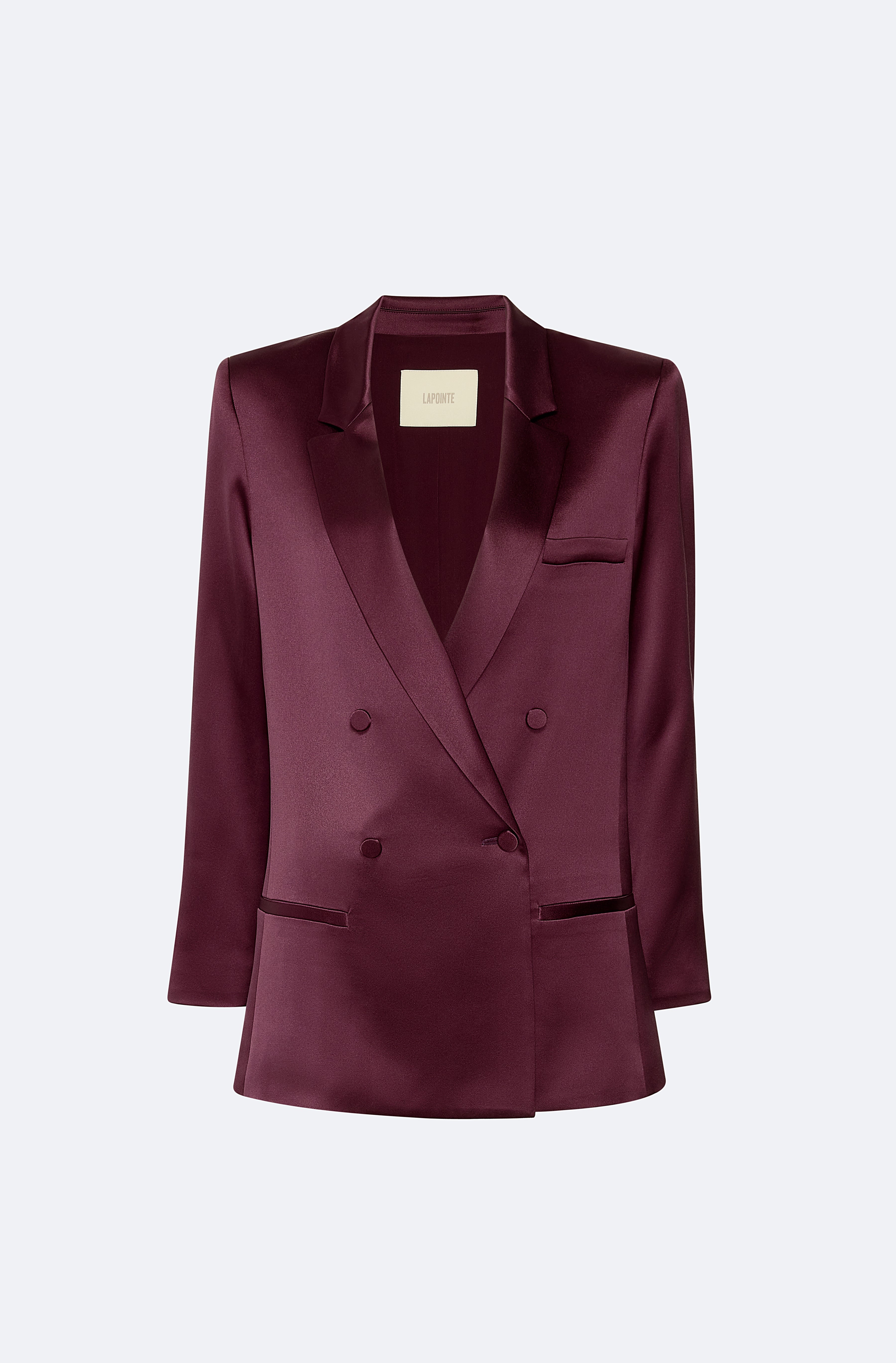 Satin Double Breasted Blazer - 1