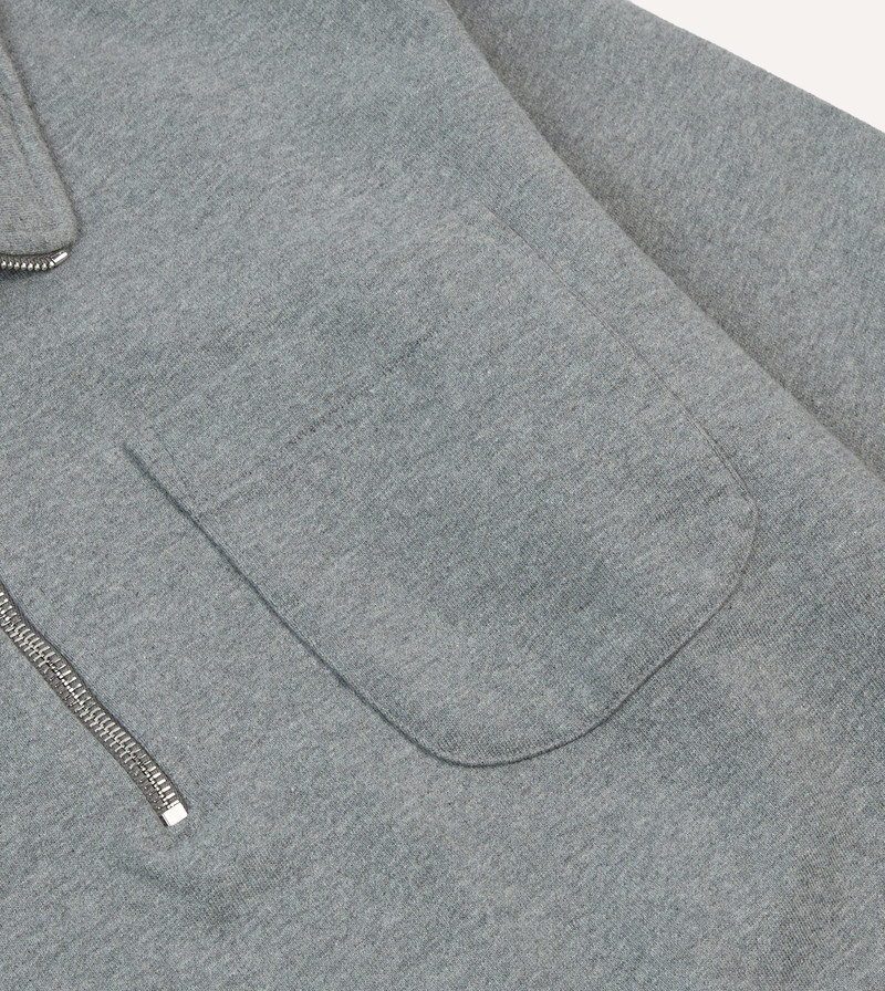 Grey Cotton Quarter Zip Collared Sweatshirt 4