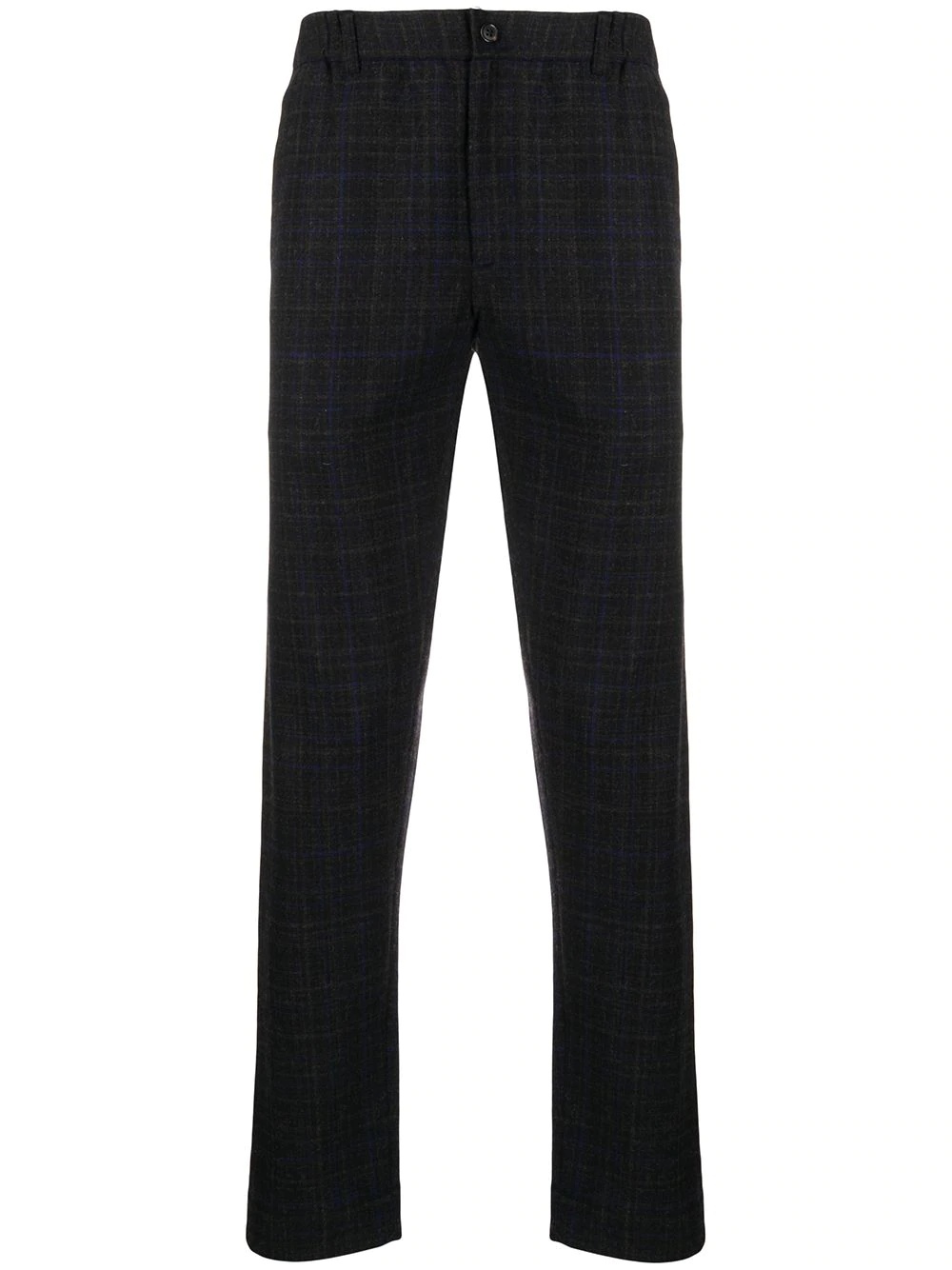 plaid straight leg trousers - 1