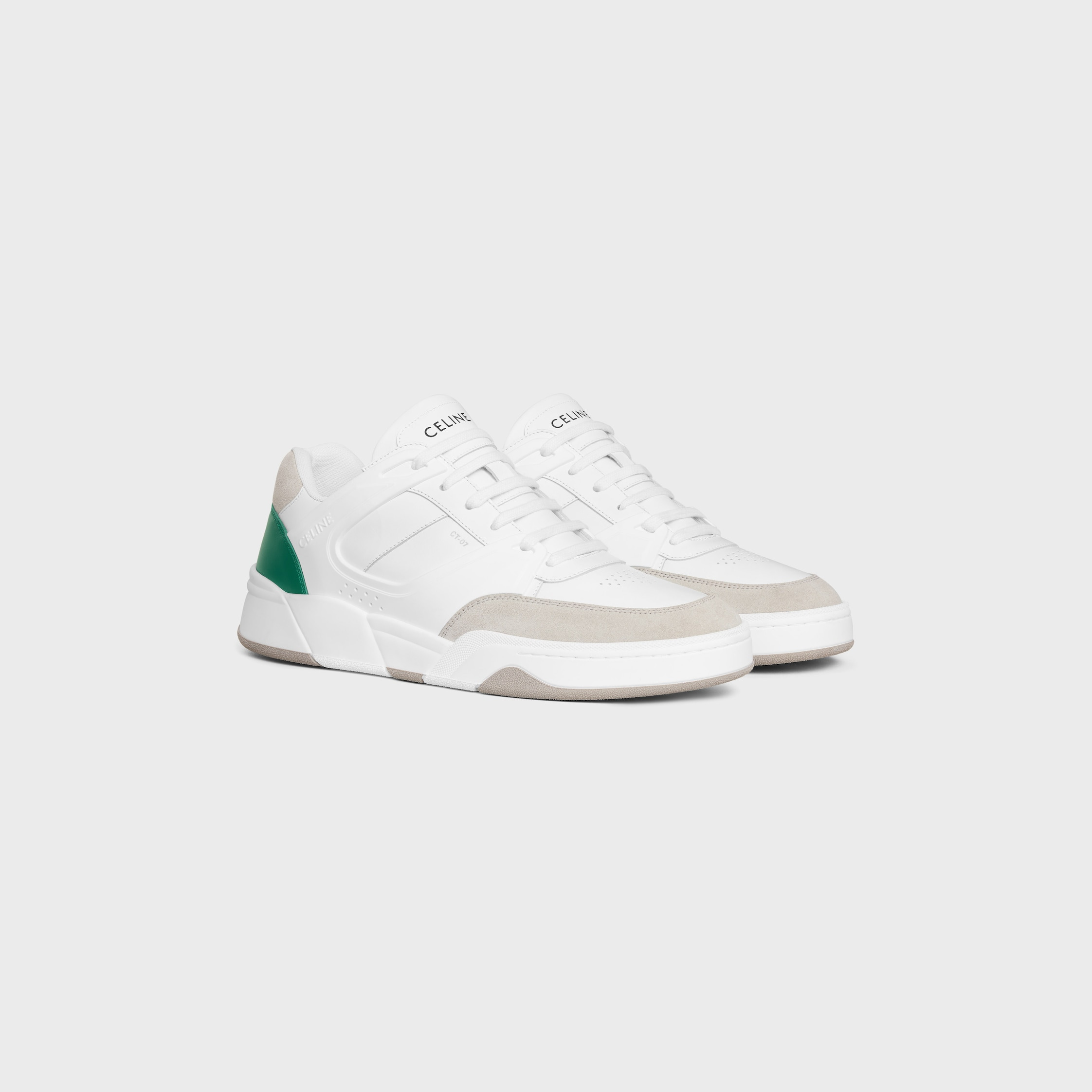 CELINE TRAINER CT-07 LOW LACE-UP SNEAKER in CALFSKIN AND SUEDE CALFSKIN - 2