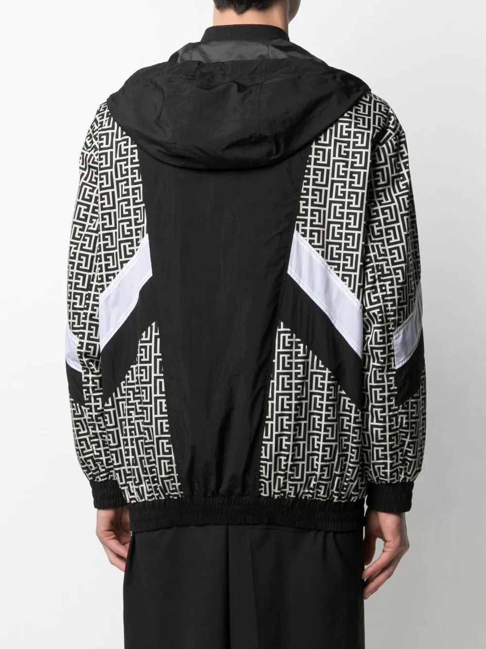 monogram-print hooded bomber jacket - 4