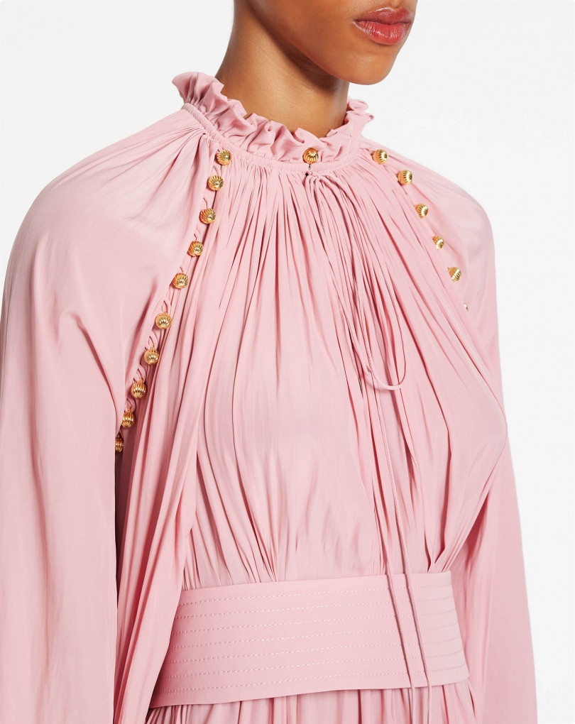ASYMMETRICAL CHARMEUSE DRESS - 5