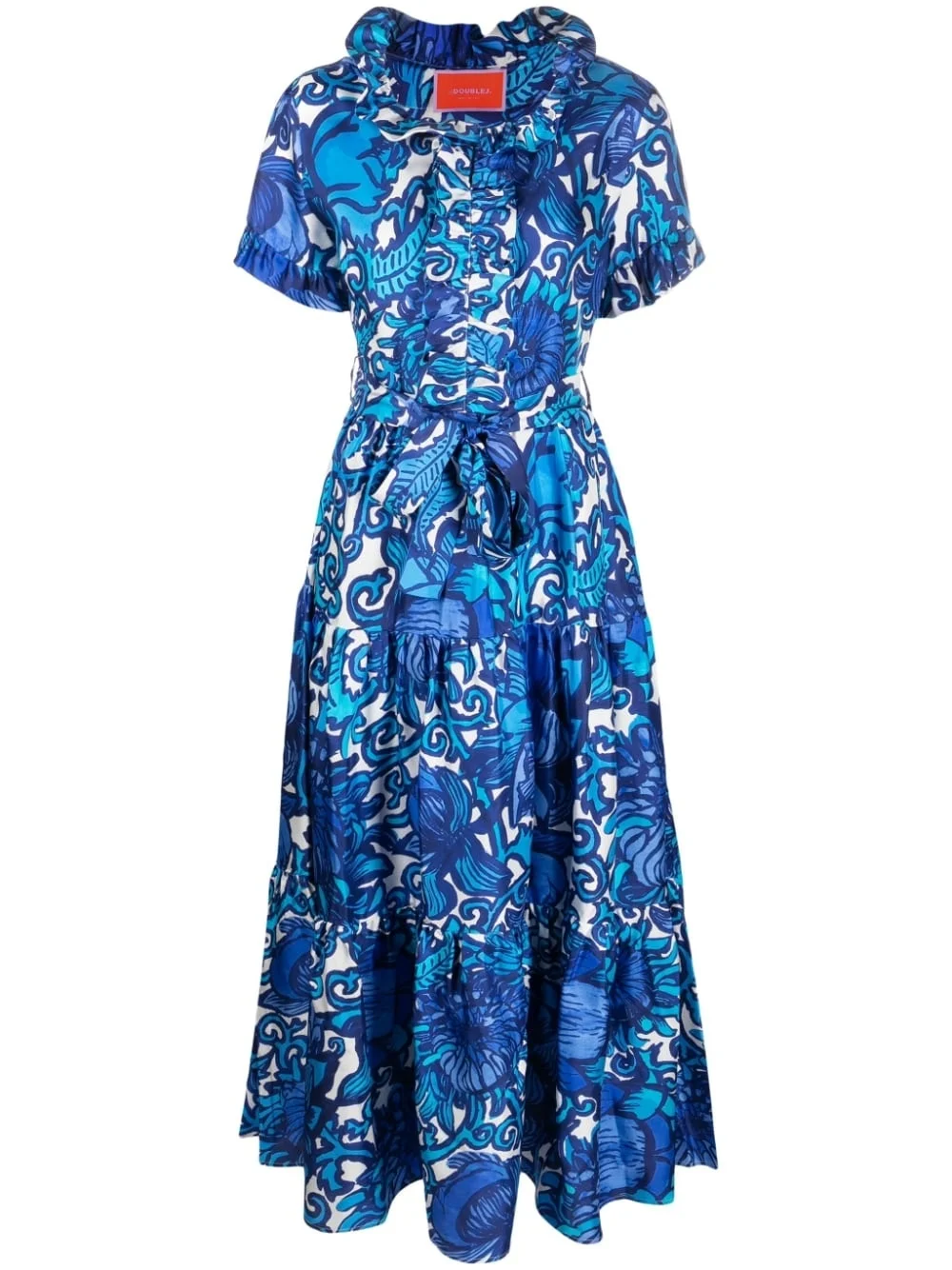 belted waist mid-calf length dress - 1