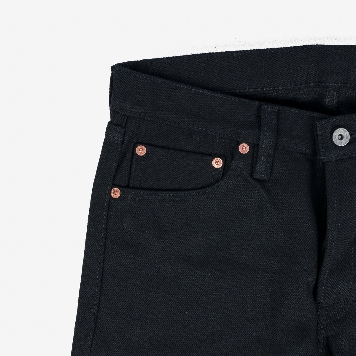 IH-666S-SB 21oz Selvedge Denim Slim Straight Cut - Superblack Non-Fade - 7