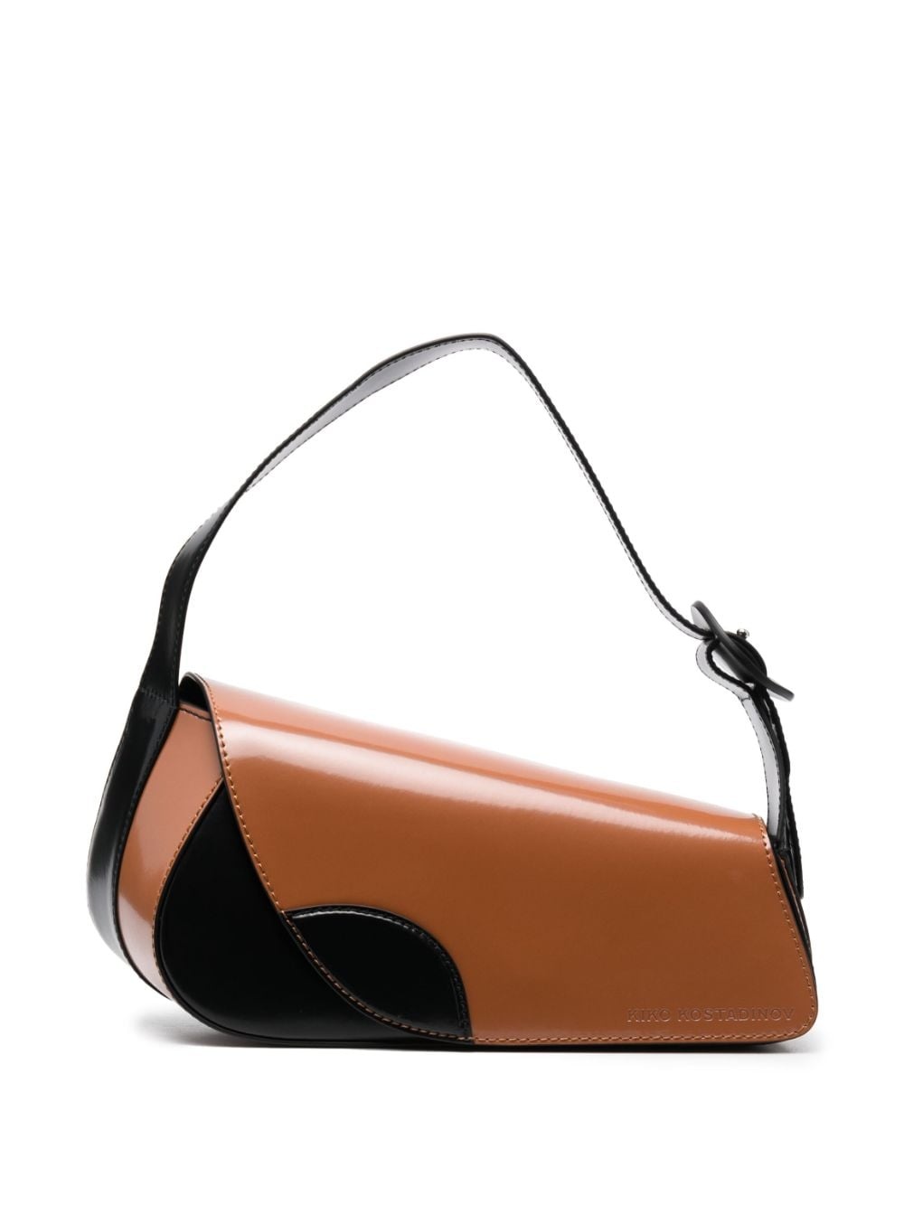 two-tone leather tote bag - 1