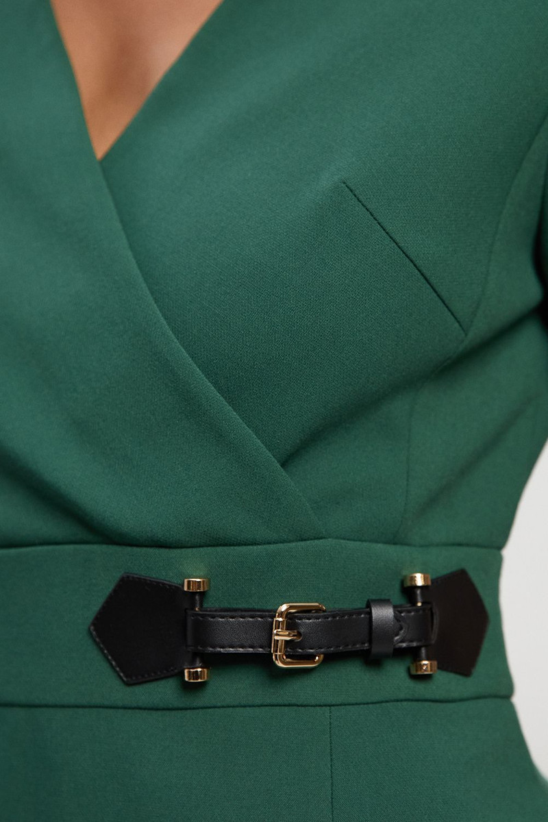 Petite Compact Essential Tab Waist Midi Dress 3