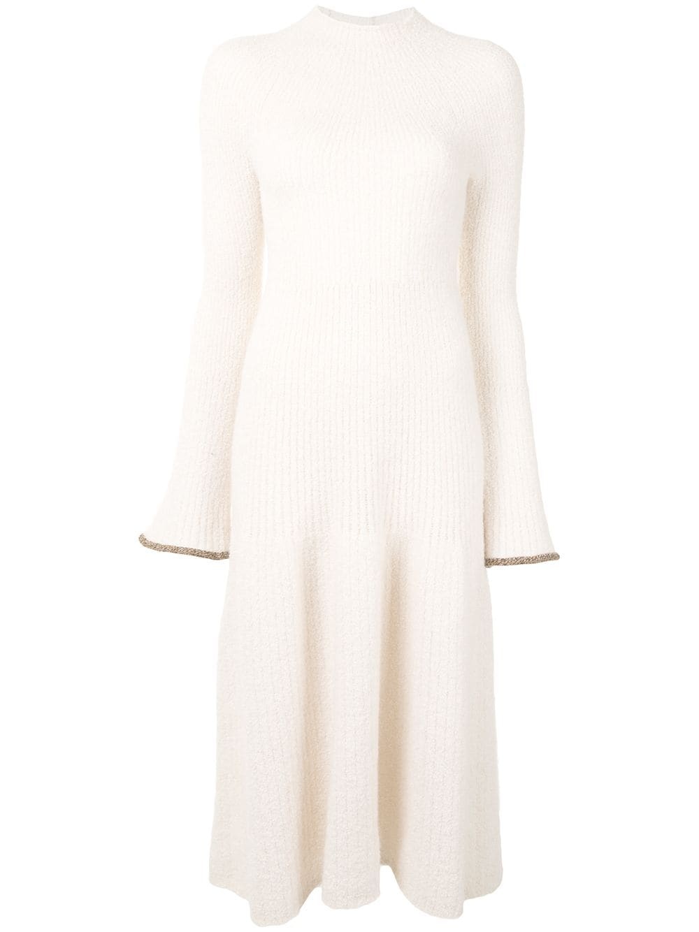 bell sleeve knitted midi dress - 1