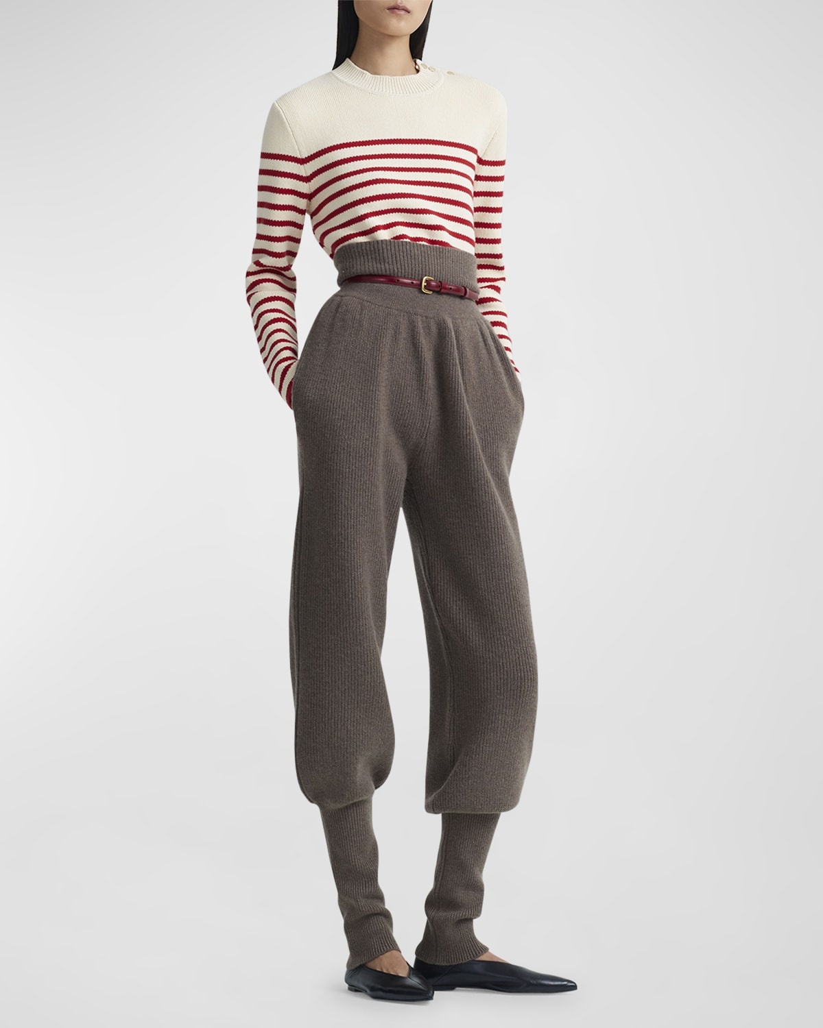 Oz Cashmere-Blend Striped Sweater - 3