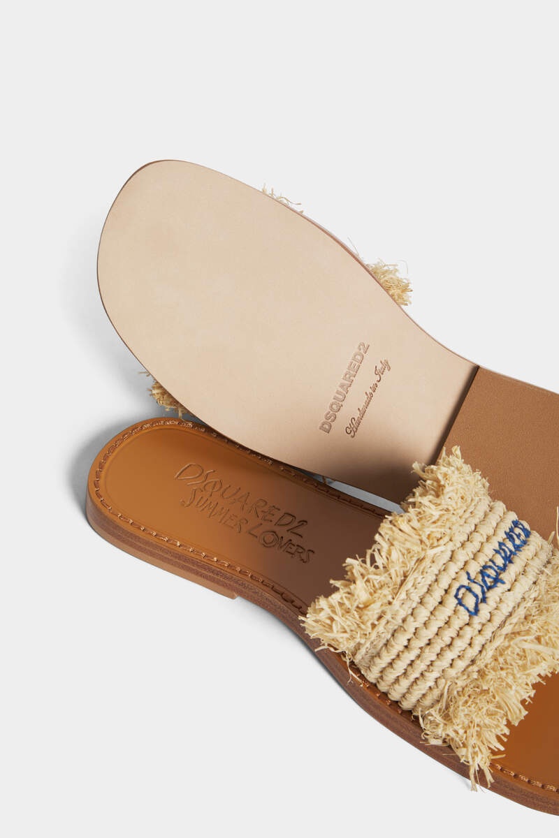 SUMMER LOVERS RAFFIA SLIDES - 5