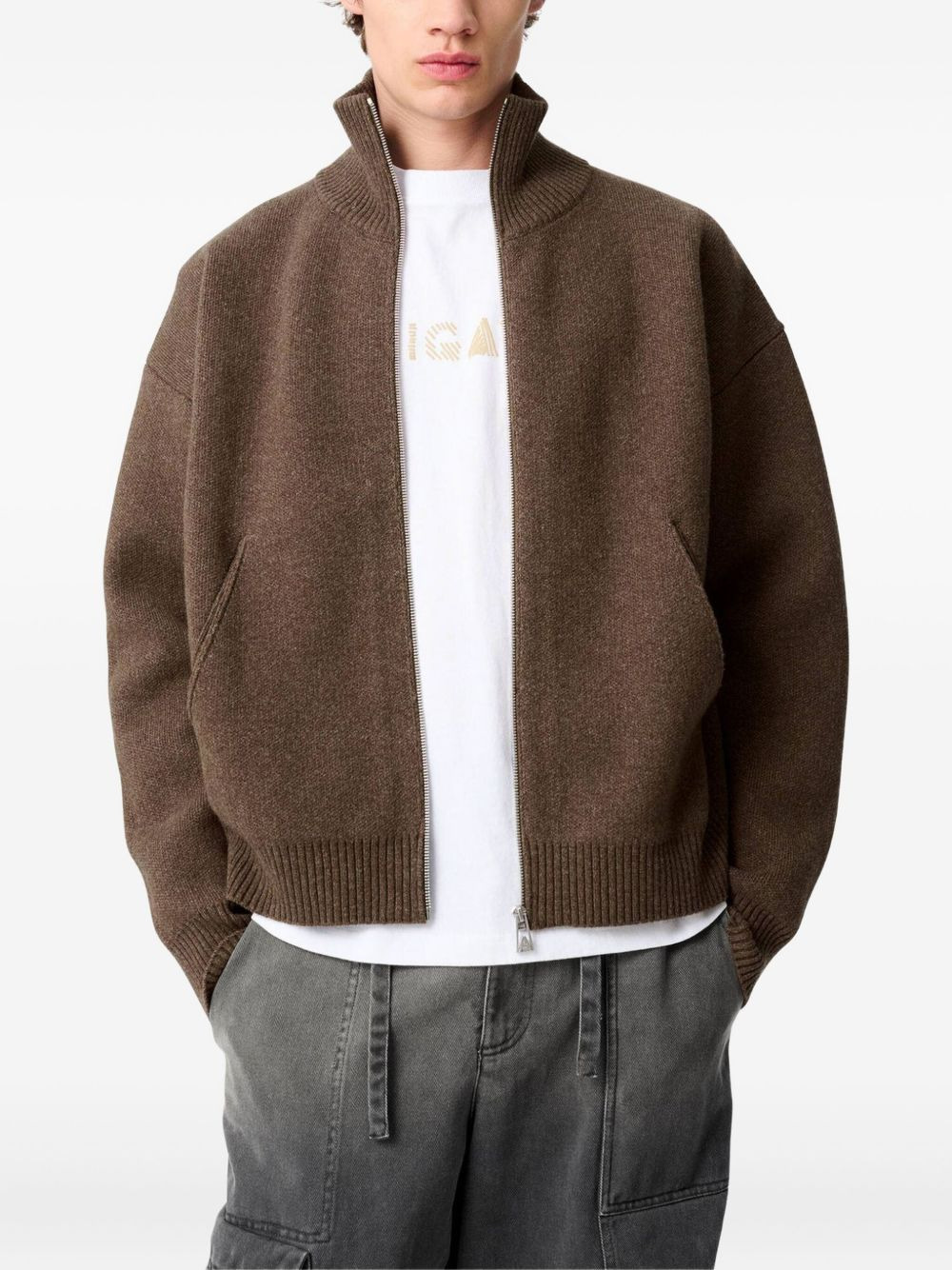 Core zipped high-neck cardigan - 3