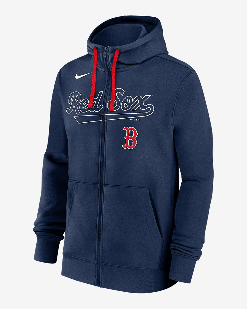 Boston Red Sox Knockout Script Men's Nike MLB Full-Zip Hoodie 1