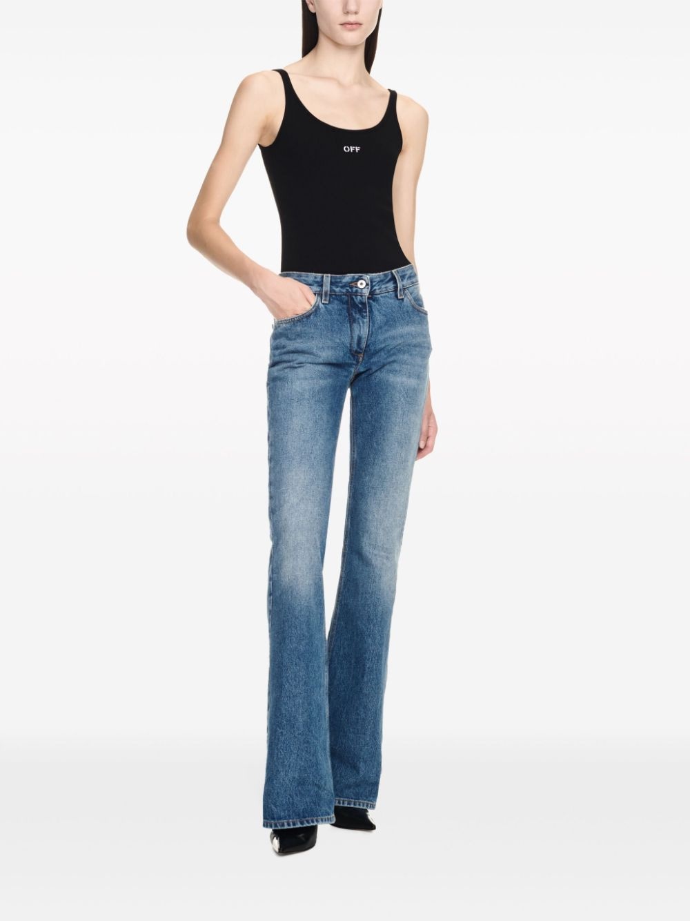 mid-rise flared jeans - 2