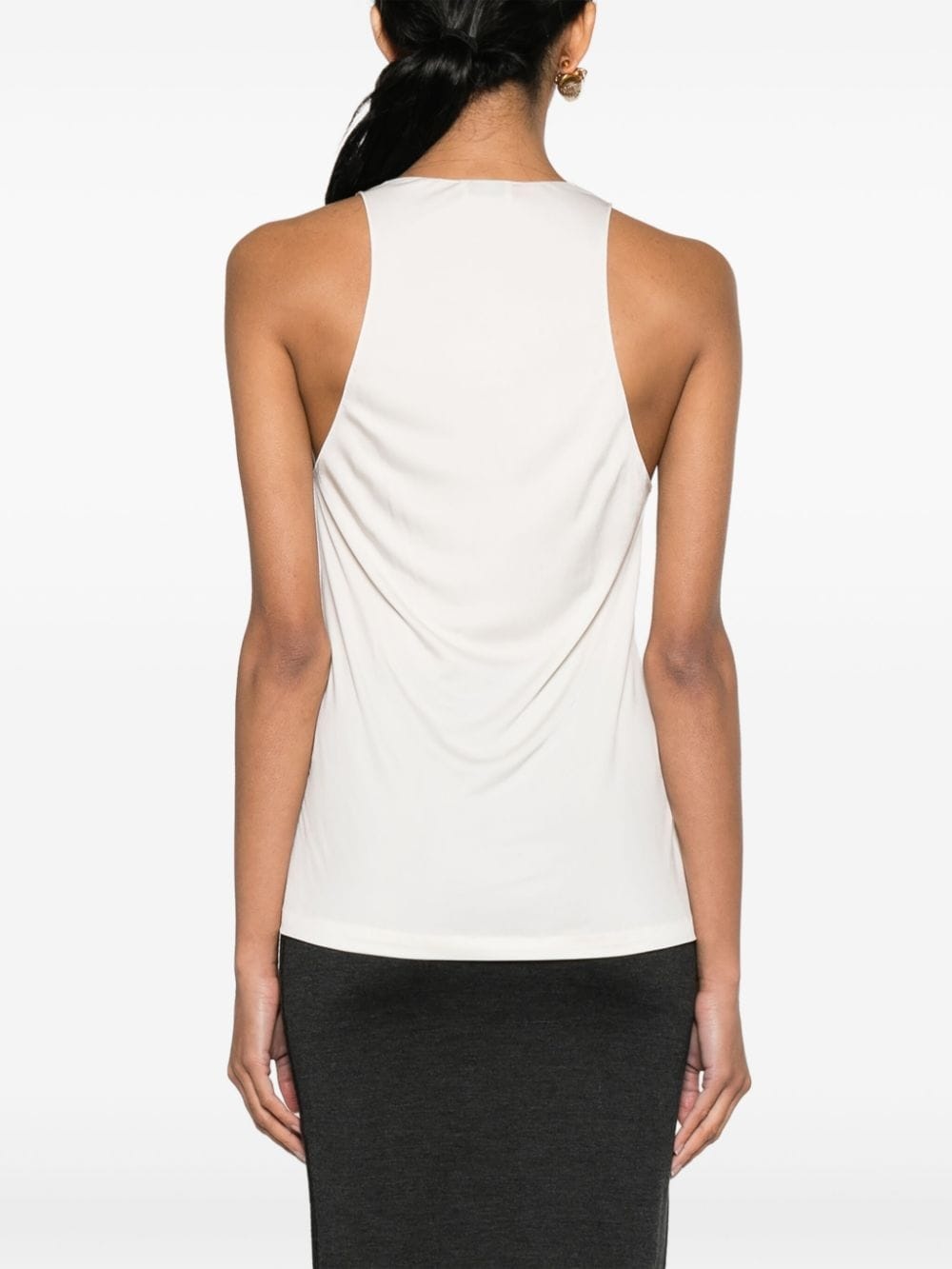 plunging satin tank top - 4
