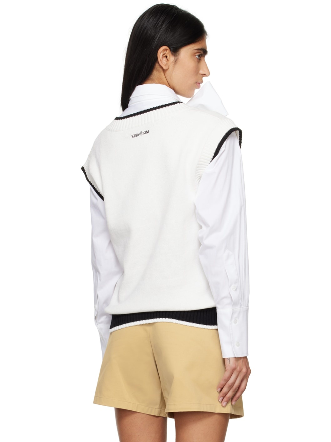 White V-Neck Vest - 3