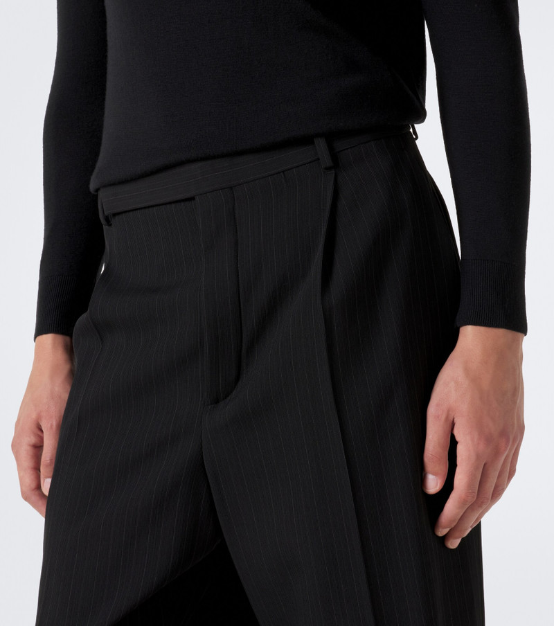 Pinstripe wool-blend wide-leg pants 5
