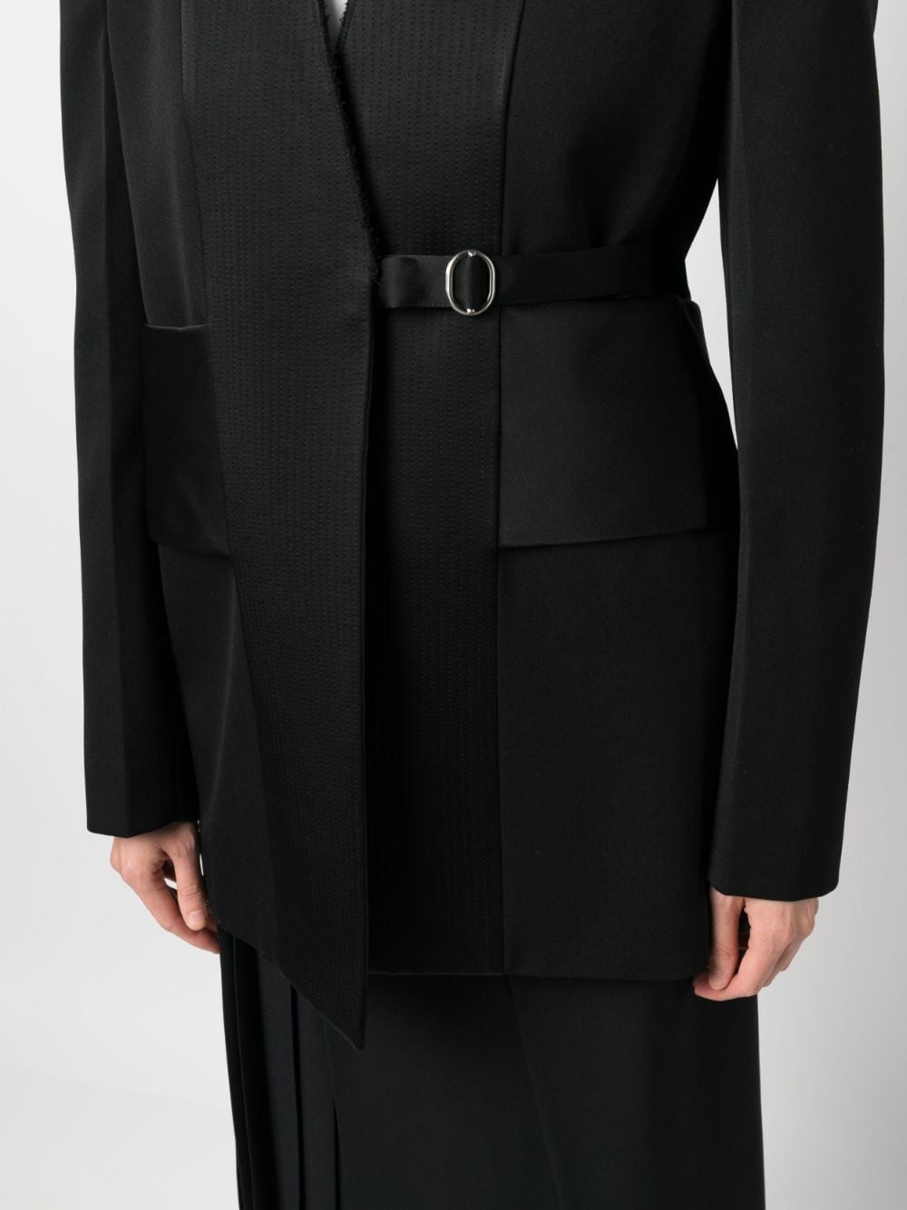 asymmetric wool blazer - 5