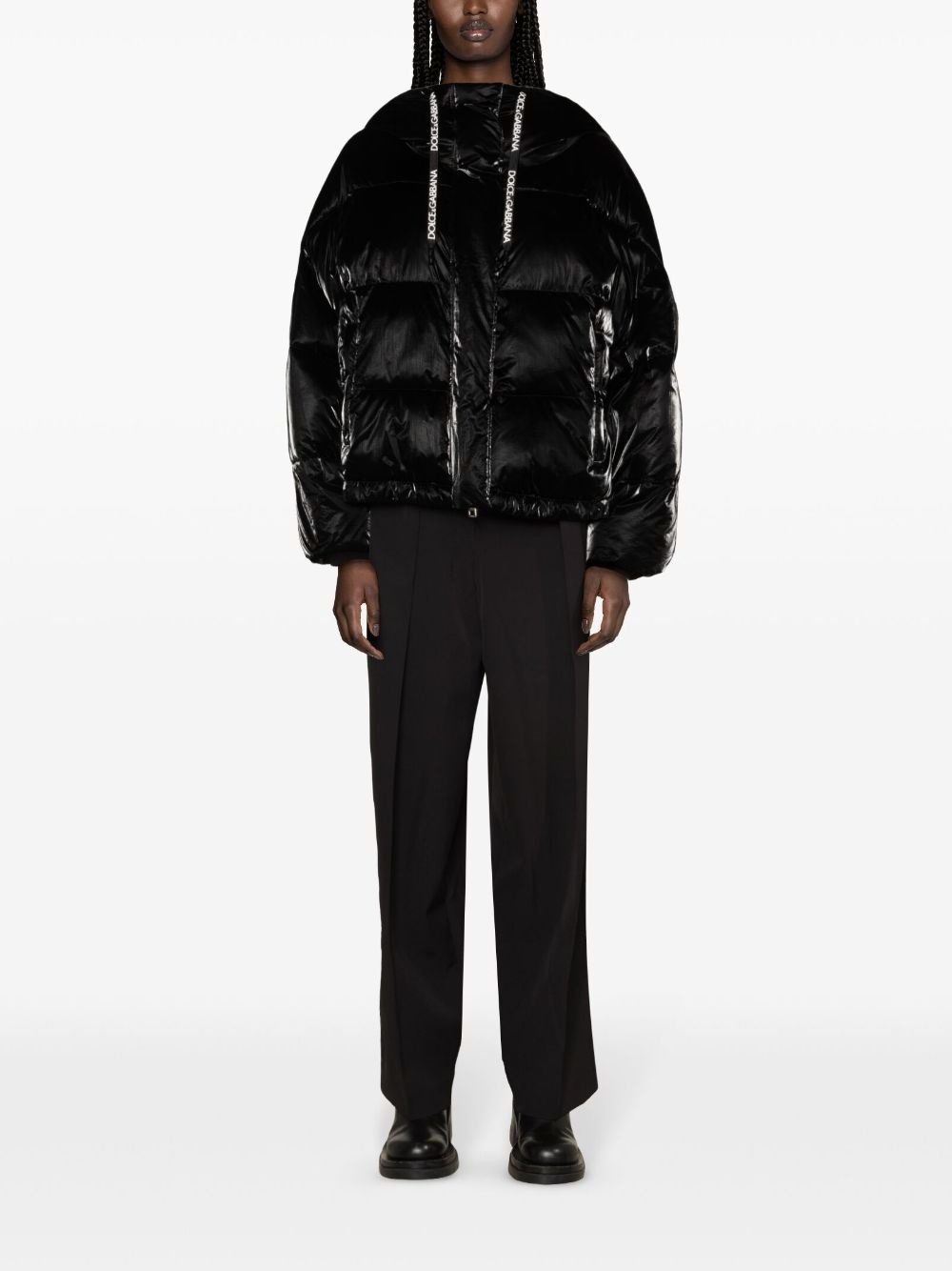coated-finish puffer jacket - 2