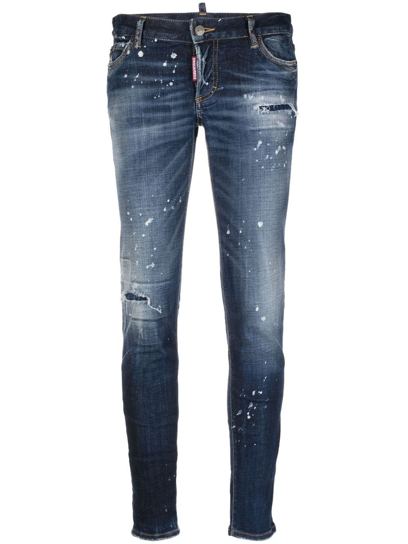distressed-effect skinny jeans 1