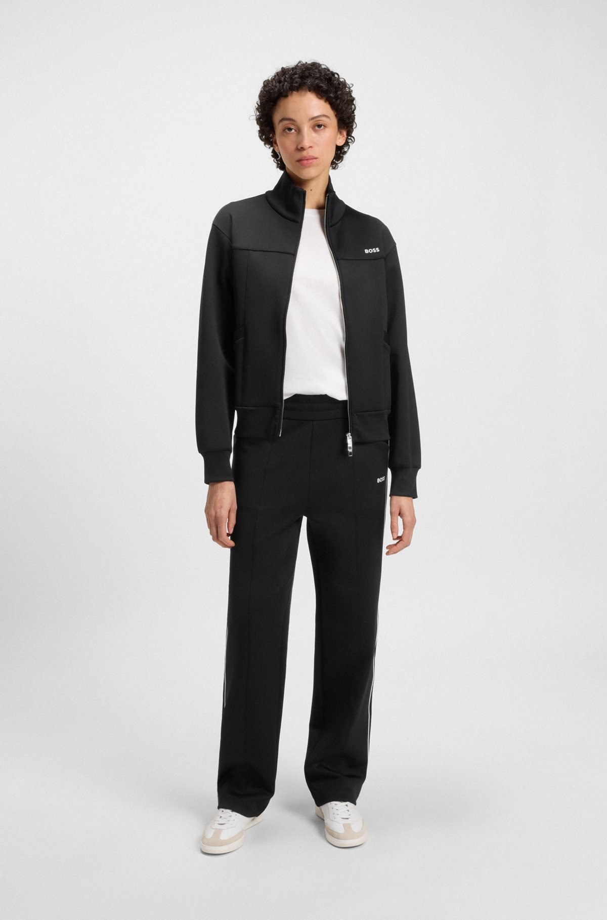 STRAIGHT-FIT TRACKSUIT BOTTOMS WITH CONTRAST LOGO AND PIPING - 3