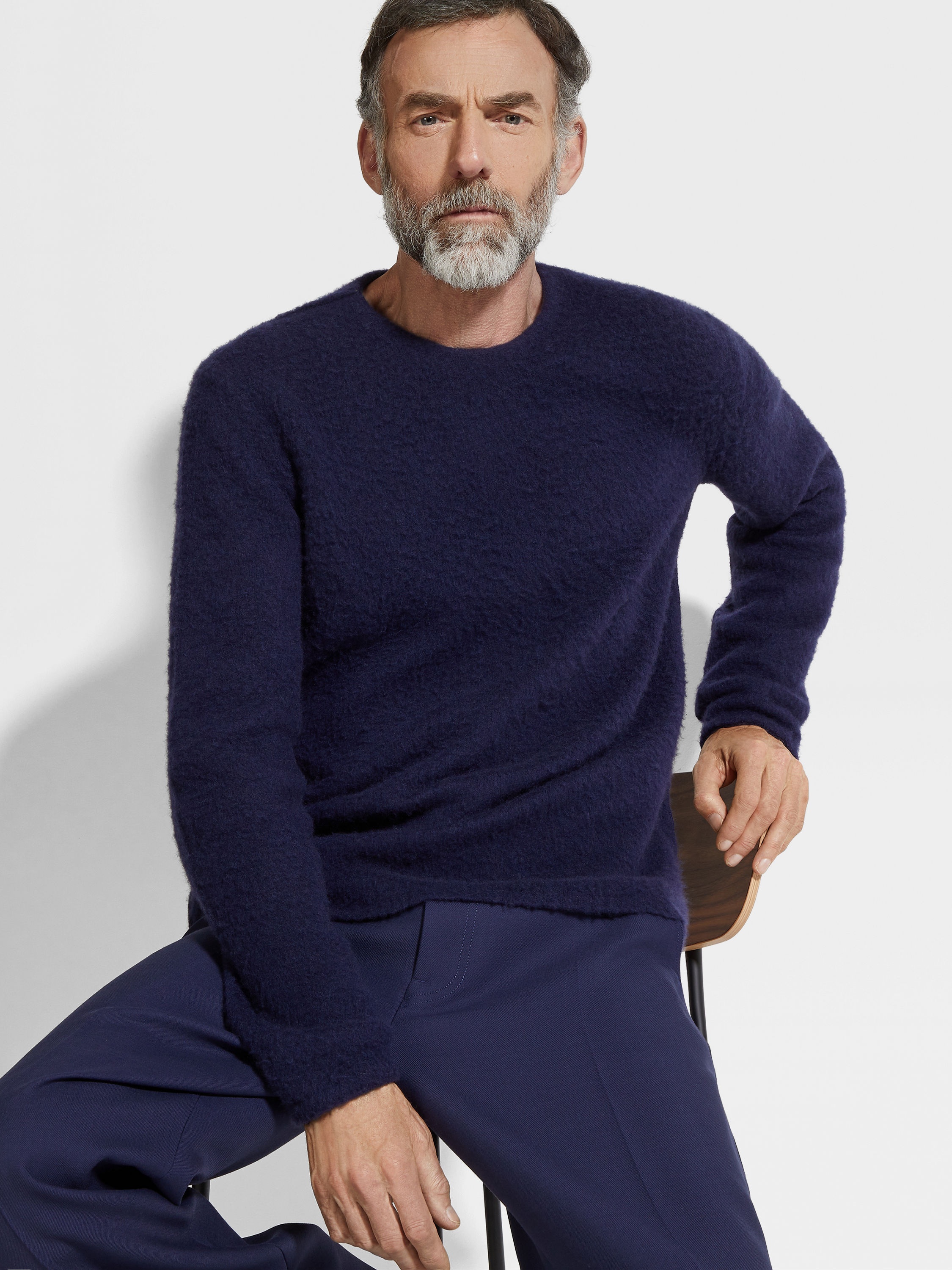 INK BLUE OASI CASHMERE CREWNECK - 3