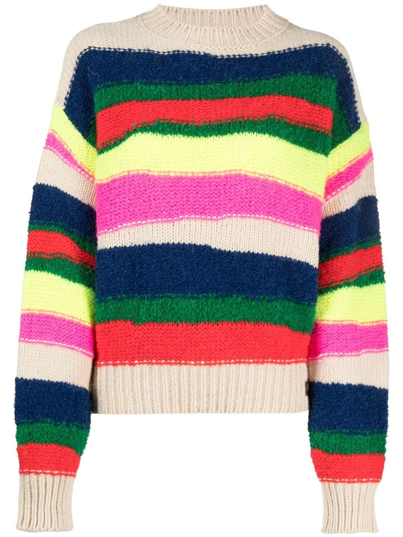 horizontal-stripe chunky-knit jumper 1