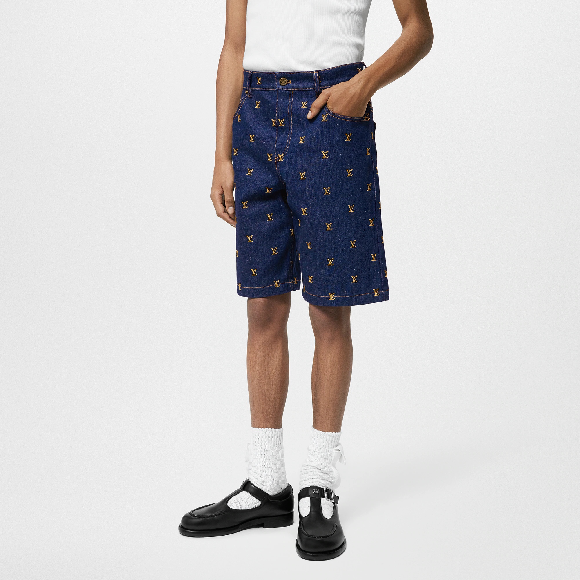 Embroidered Signature Denim Shorts - 2