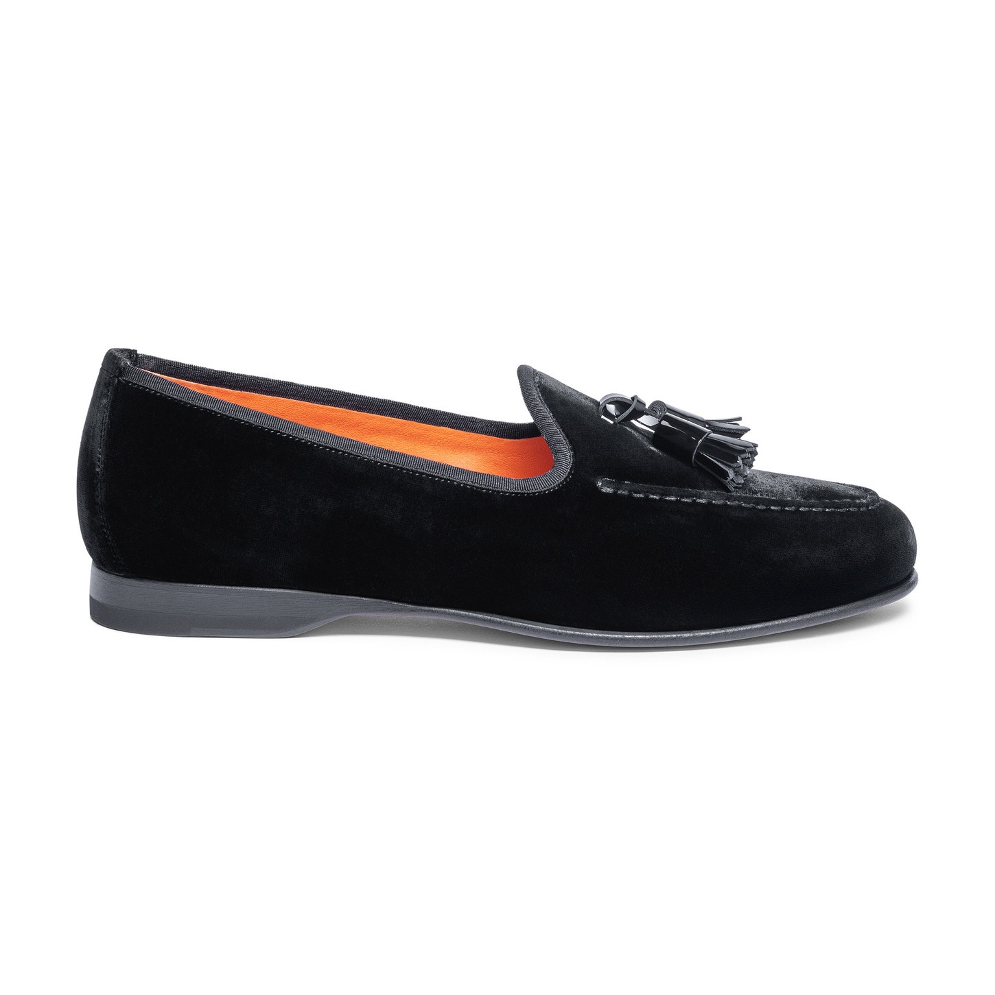 Men’s black velvet Andrea tassel loafer - 1