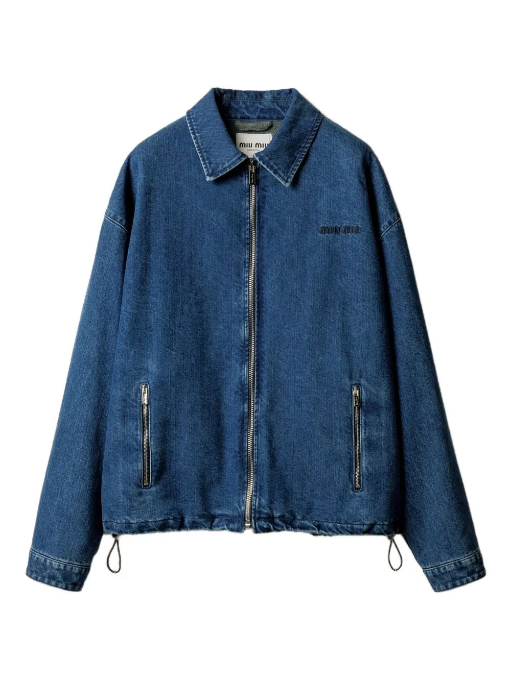 cashmere denim blouson jacket - 1