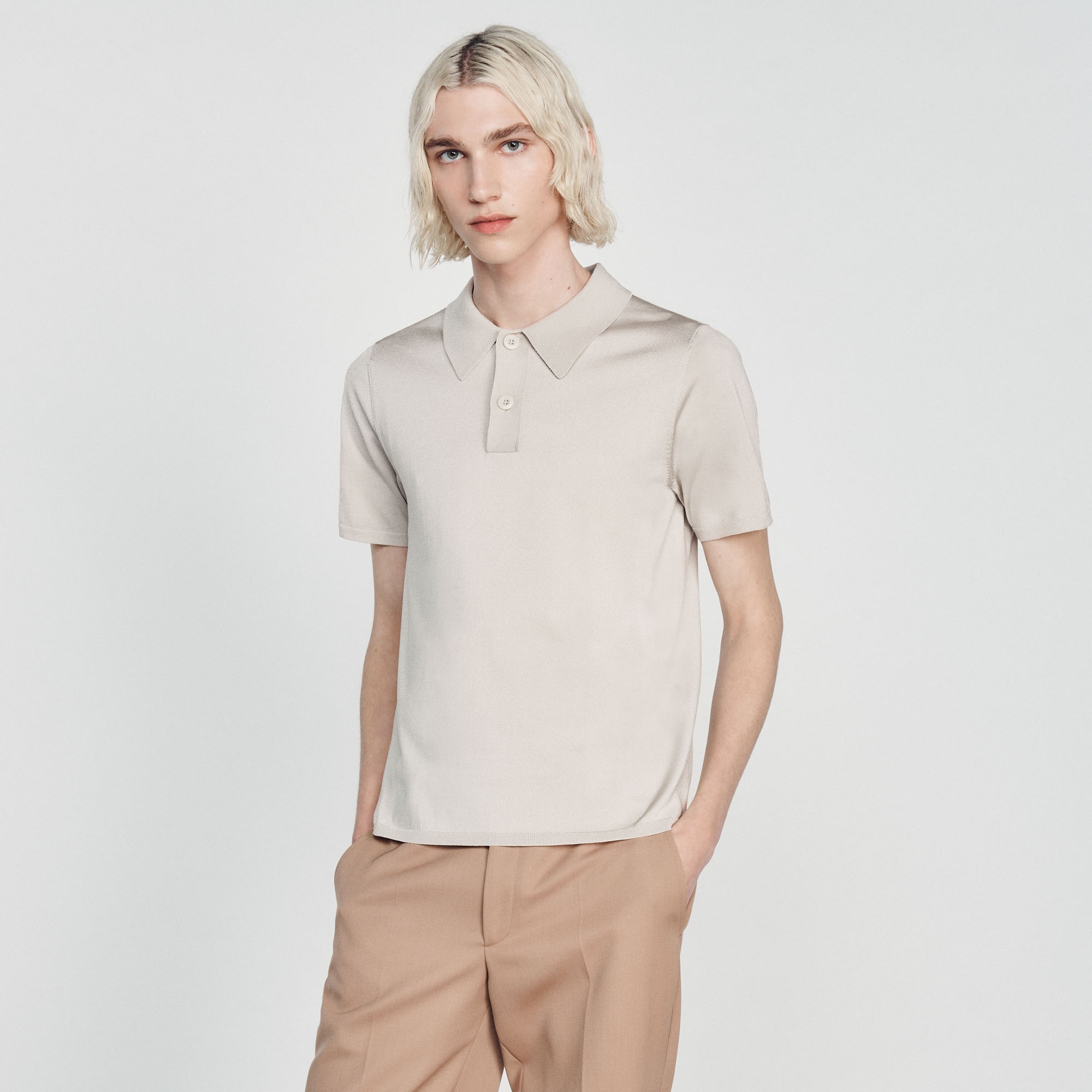 Short-sleeve knitted polo shirt - 5