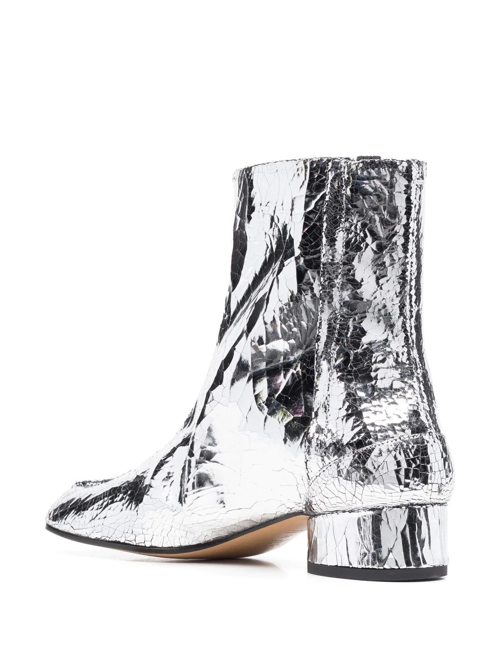 cracked-effect metallic ankle boots - 3