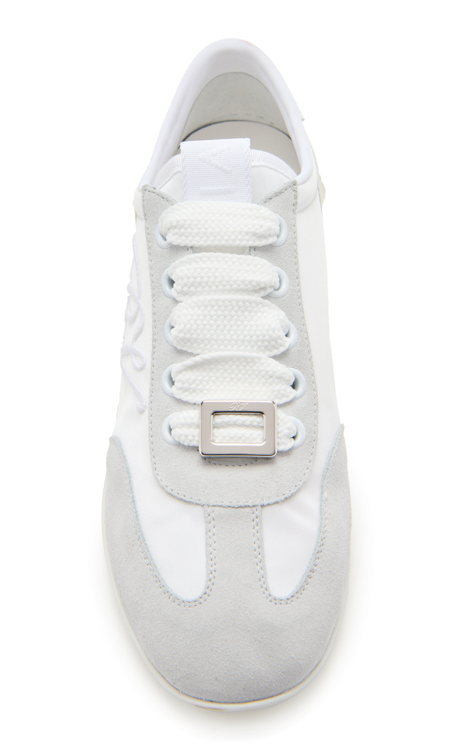 Viv Suede-Trimmed Canvas Sneakers white - 2