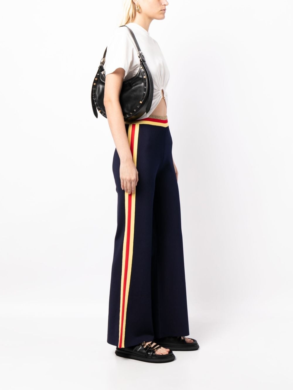 stripe-detail flared track pants - 2