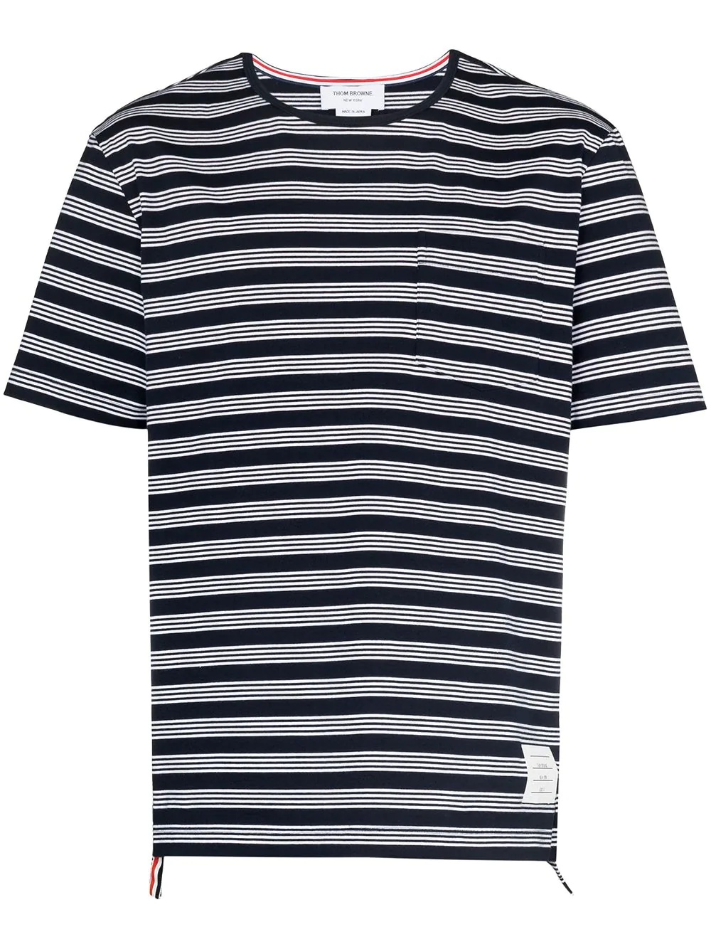 logo-patch striped T-shirt - 1