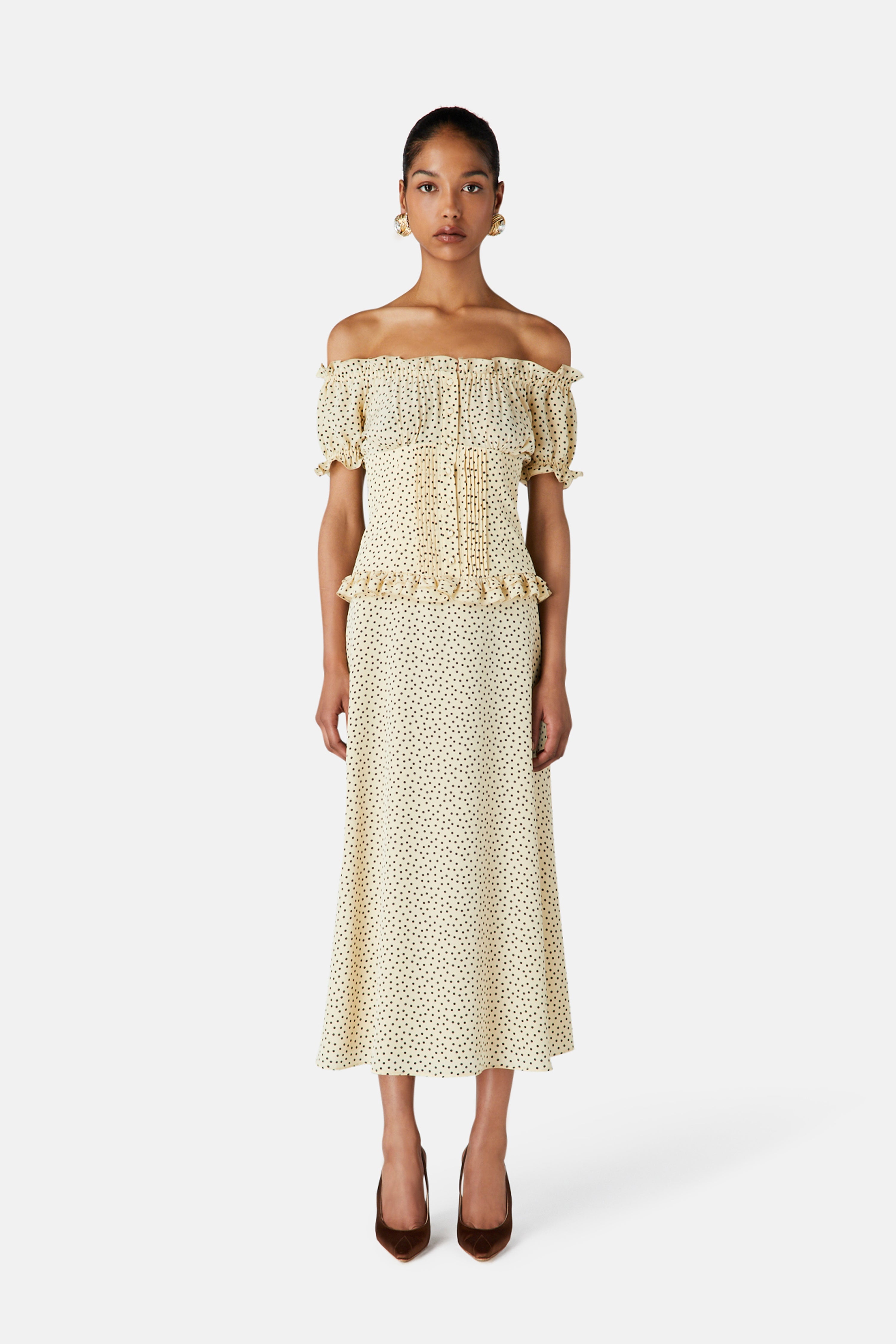 POLKA DOT OFF THE SHOULDER DRESS - 3