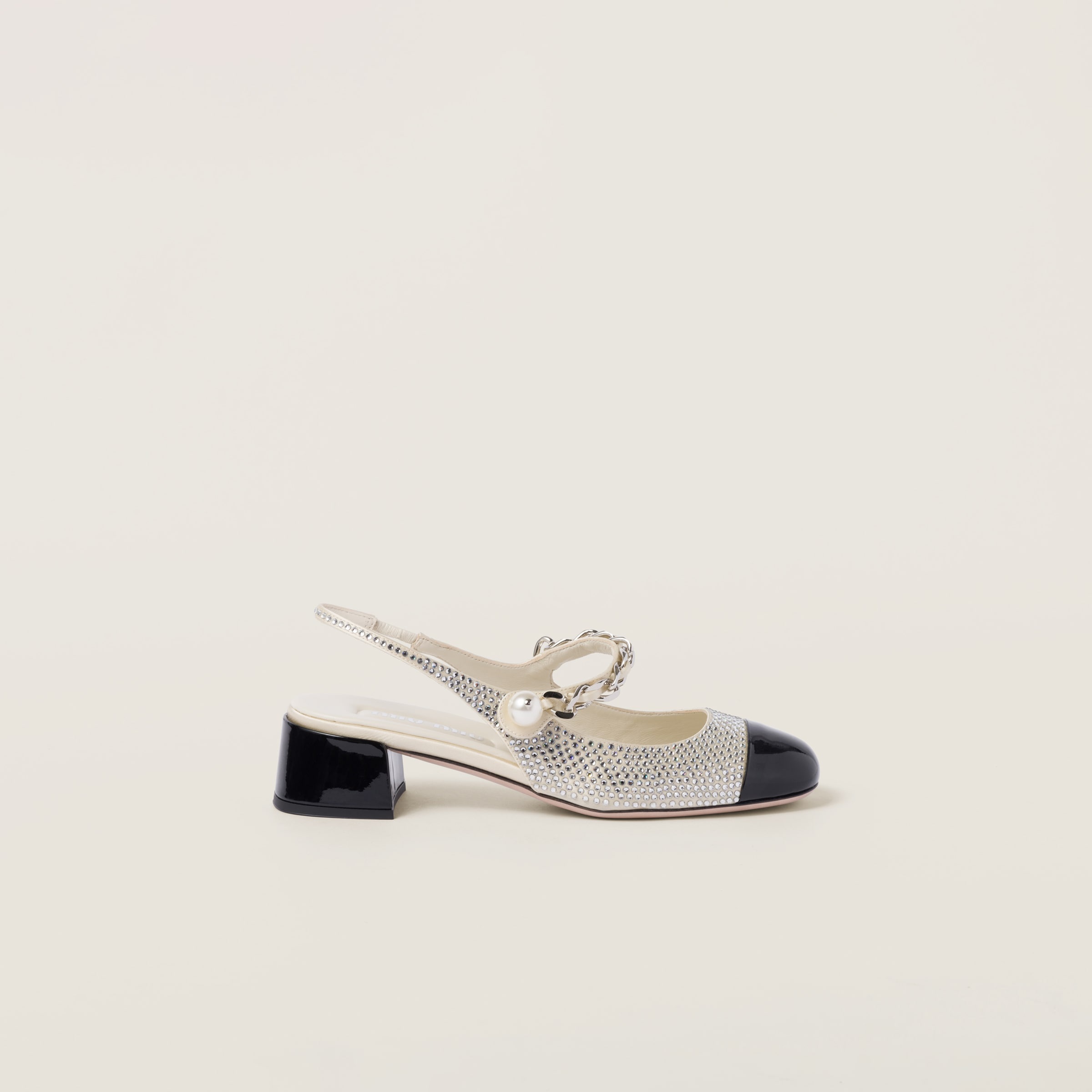 Satin and crystal slingback pumps - 2