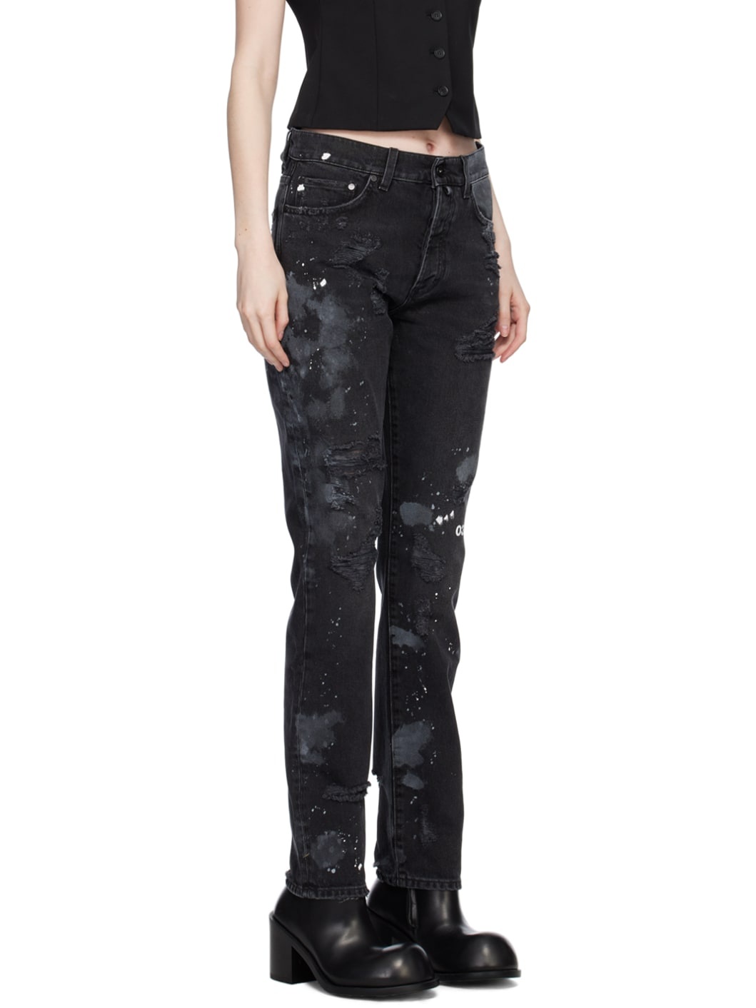 Black Double Shift Jeans - 2