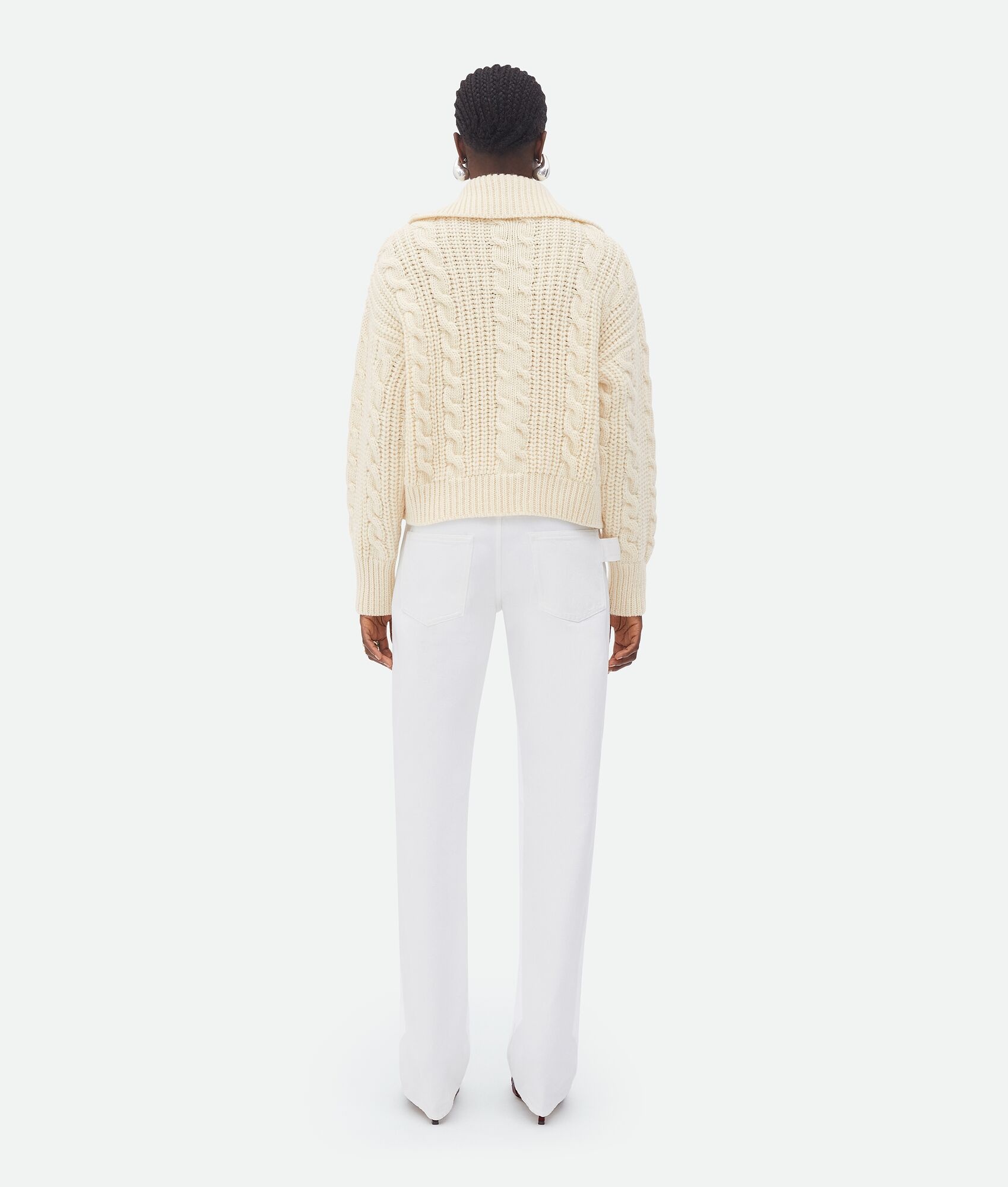 wool cable knit jumper - 3