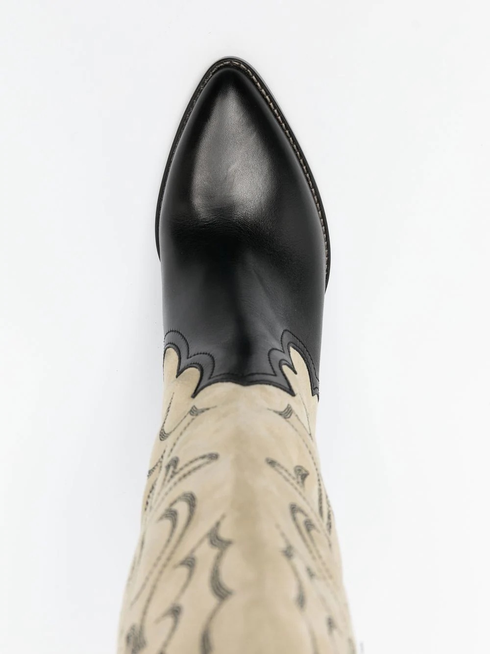 Leila leather-velvet cowboy boots - 4