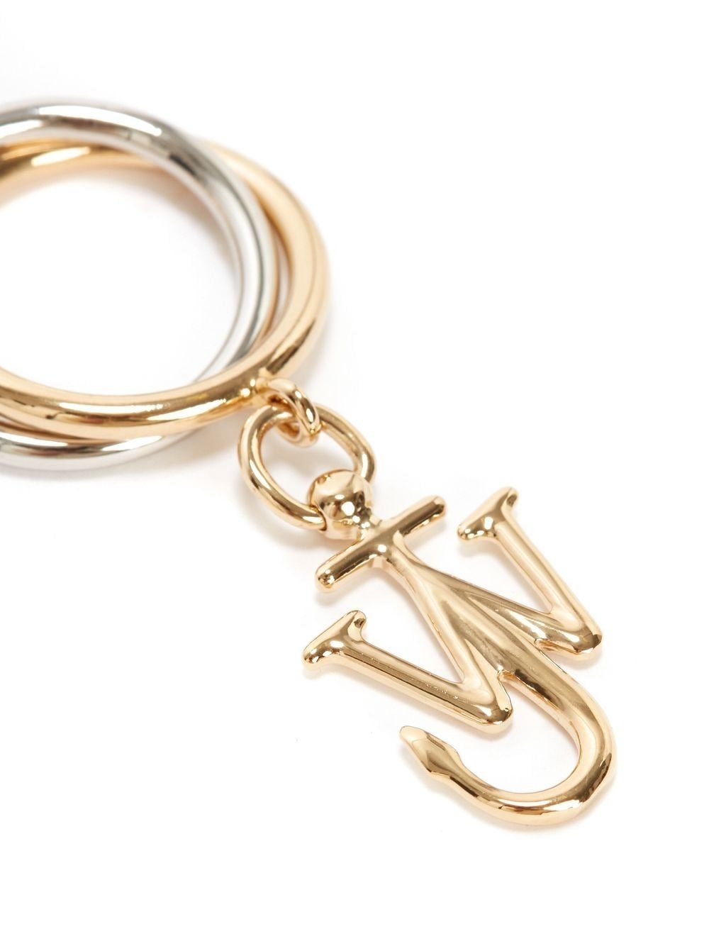 Anchor-charm double-loop ring - 2