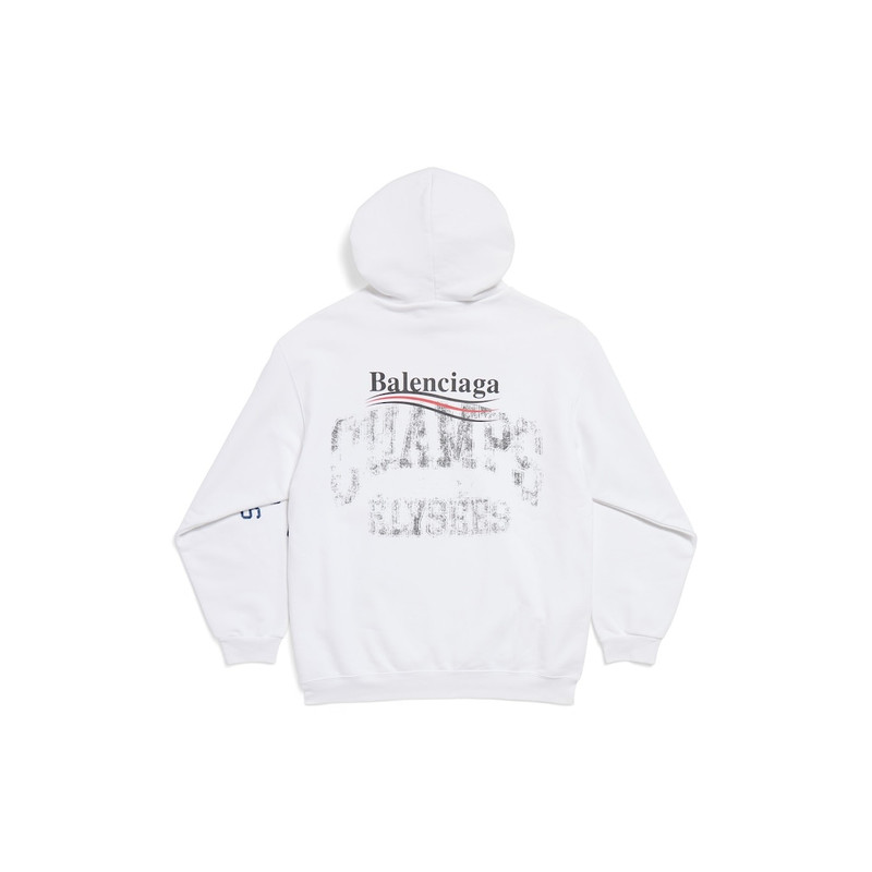 BALENCIAGA New Year Series 25 - Overlayer Political Campaign Hoodie Medium Fit in White/black outlook