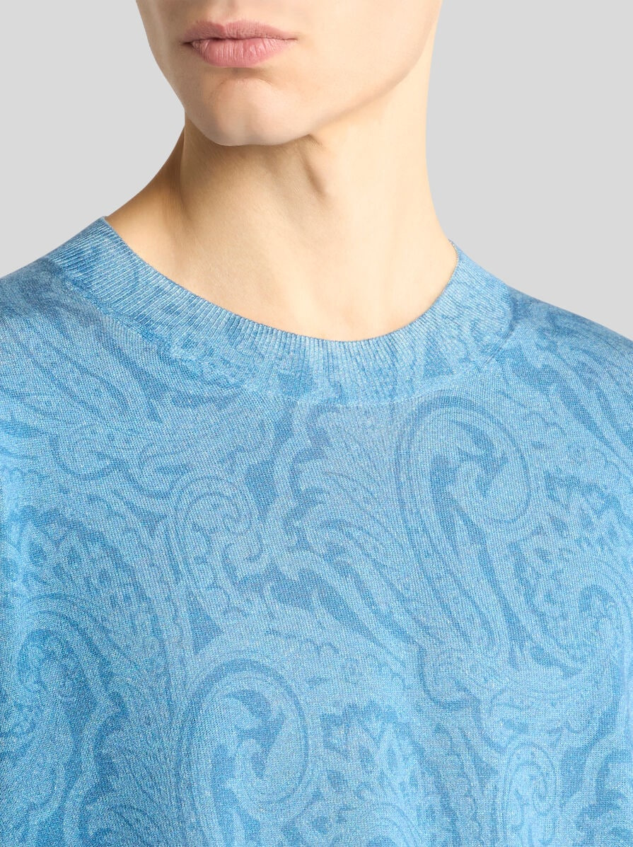 SILK AND CASHMERE PAISLEY SWEATER - 3