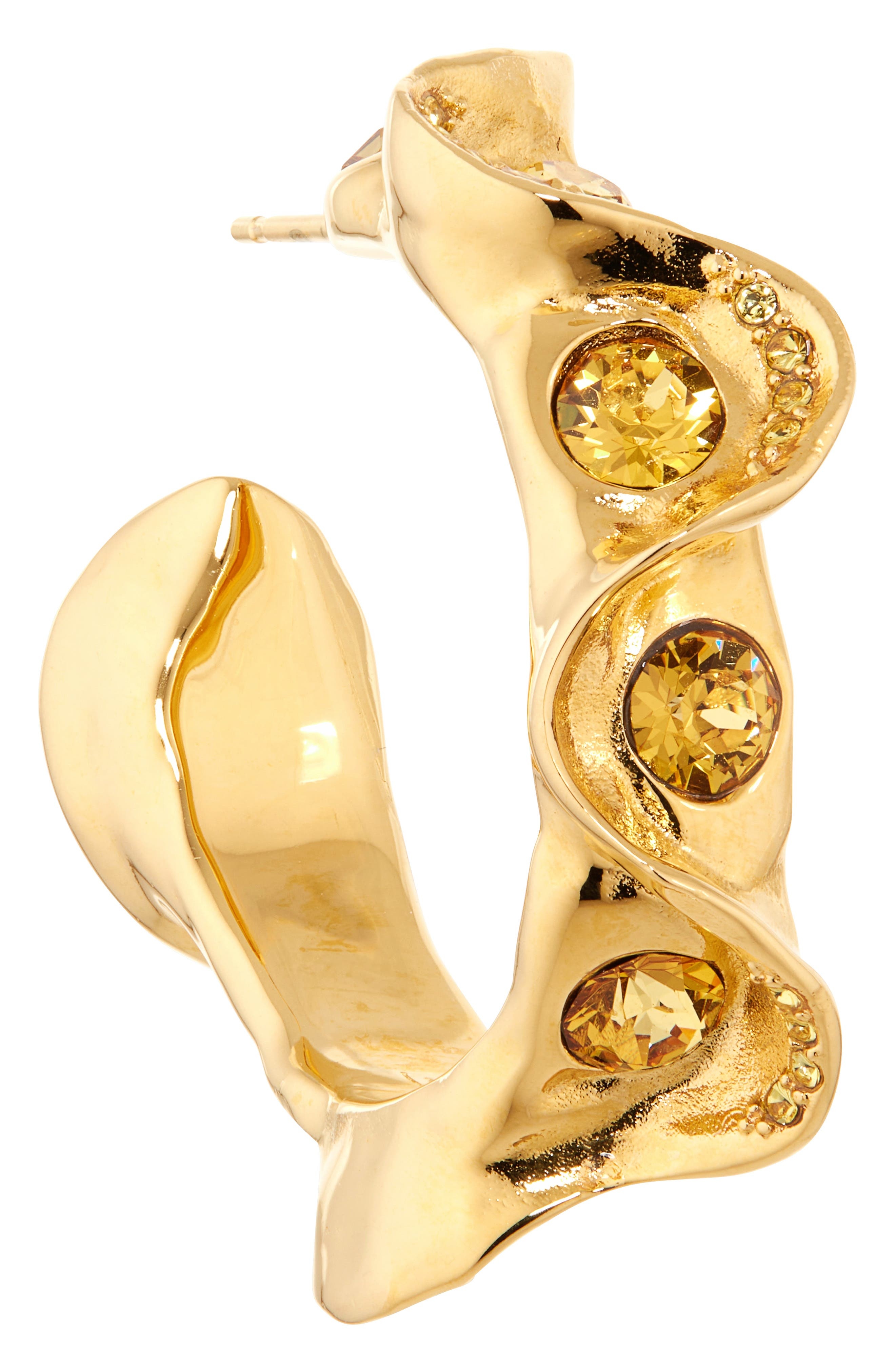 Oscar de la Renta Crystal Nest Hoop Earrings in Topaz at Nordstrom - 6